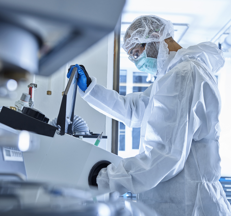 person in manufacturing plant