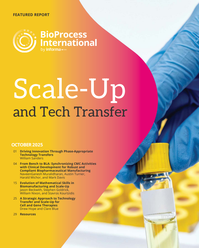 Front cover of BioProcess International magazine