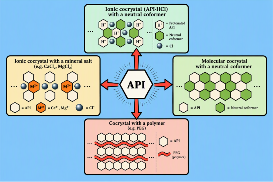 Diagram to show different cocrystal structures
